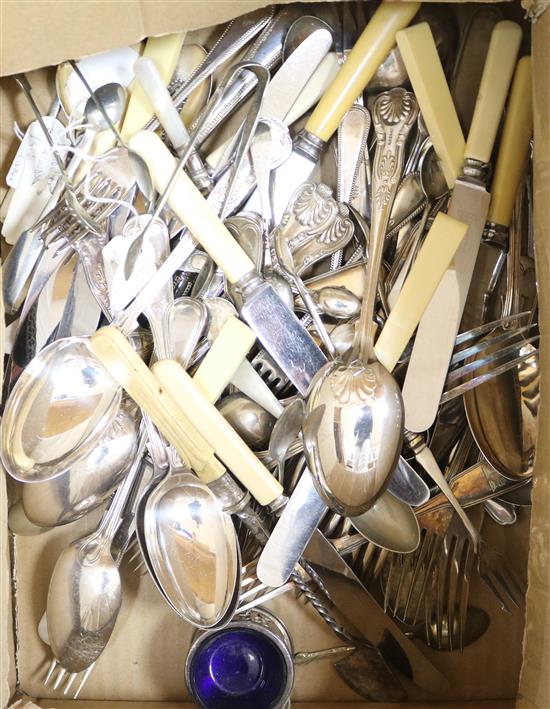 A quantity of silver plated cutlery